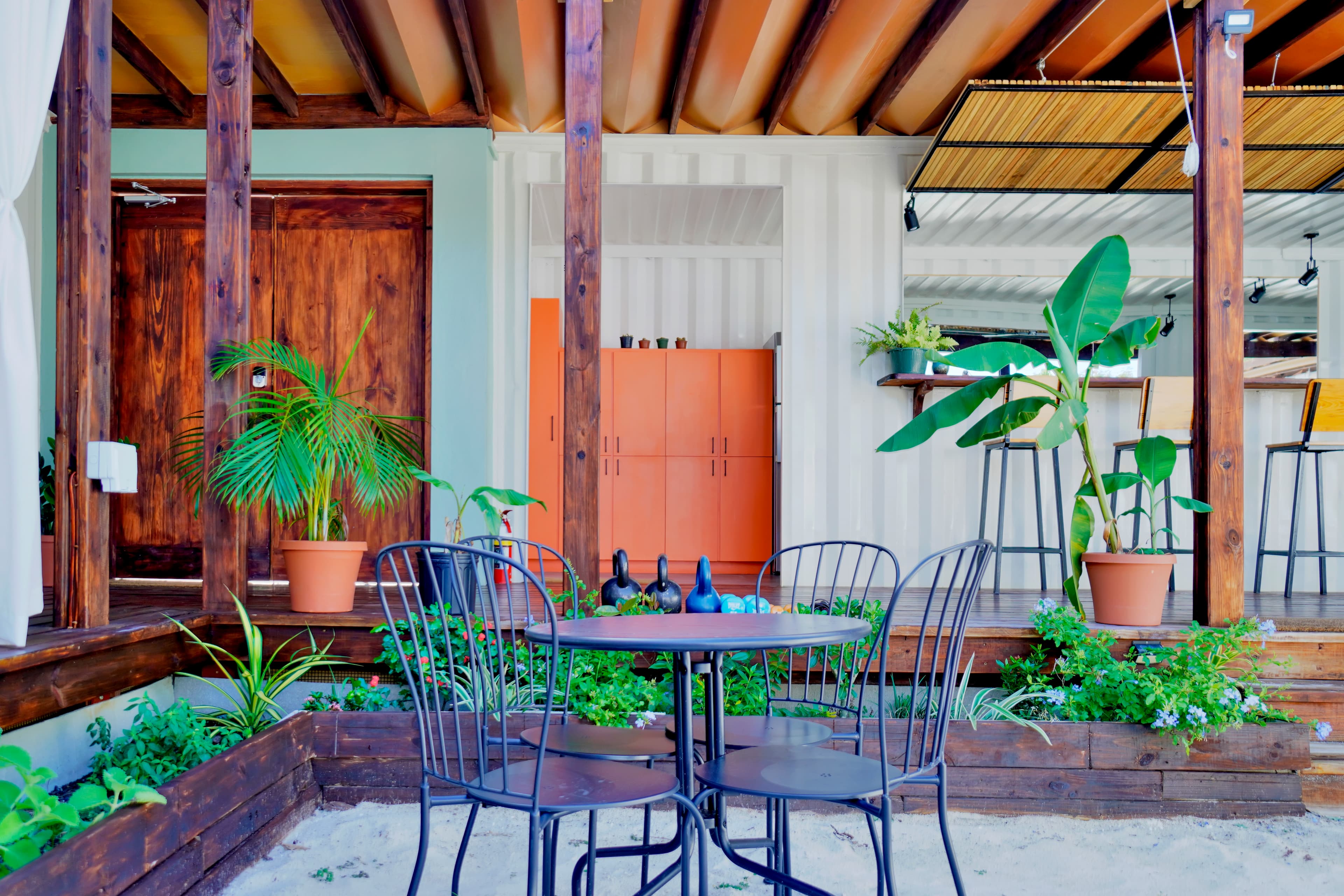Dine beneath the tropical canopy